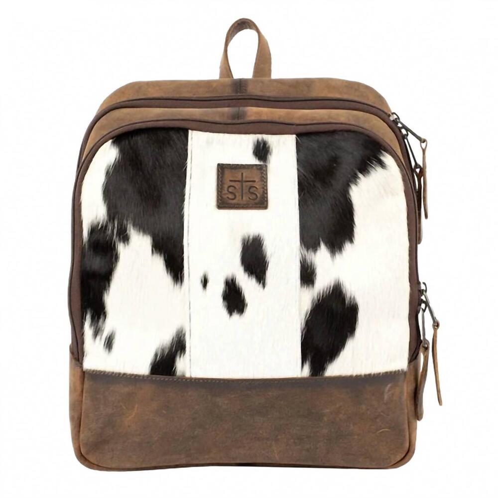 NEW STS RANCHWEAR women's cowhide mini backpack in multi / brown